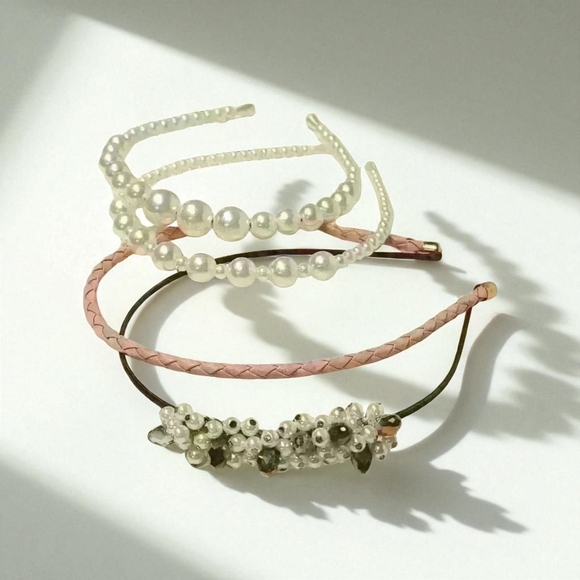 bundle of 4 beaded and leather headbands - Picture 1 of 12